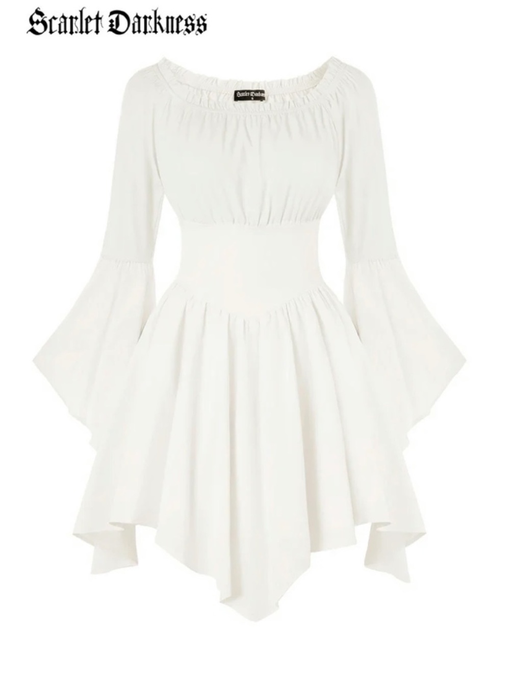 NWT: Scarlet Darkness Bell Sleeve Fairy Mini Dress in White